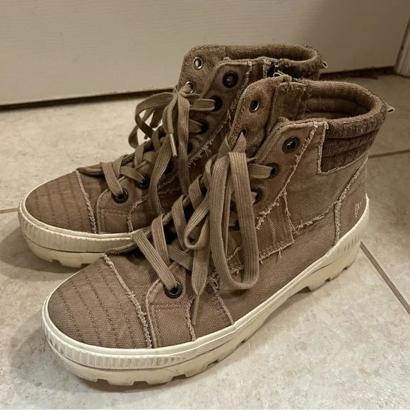 Brown High-Top Sneakers - Picture 3 of 6